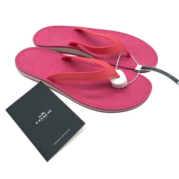 Coach Womens Flip Flop Sandals Rubber Slides Pink Size 10 - Picture 1 of 6